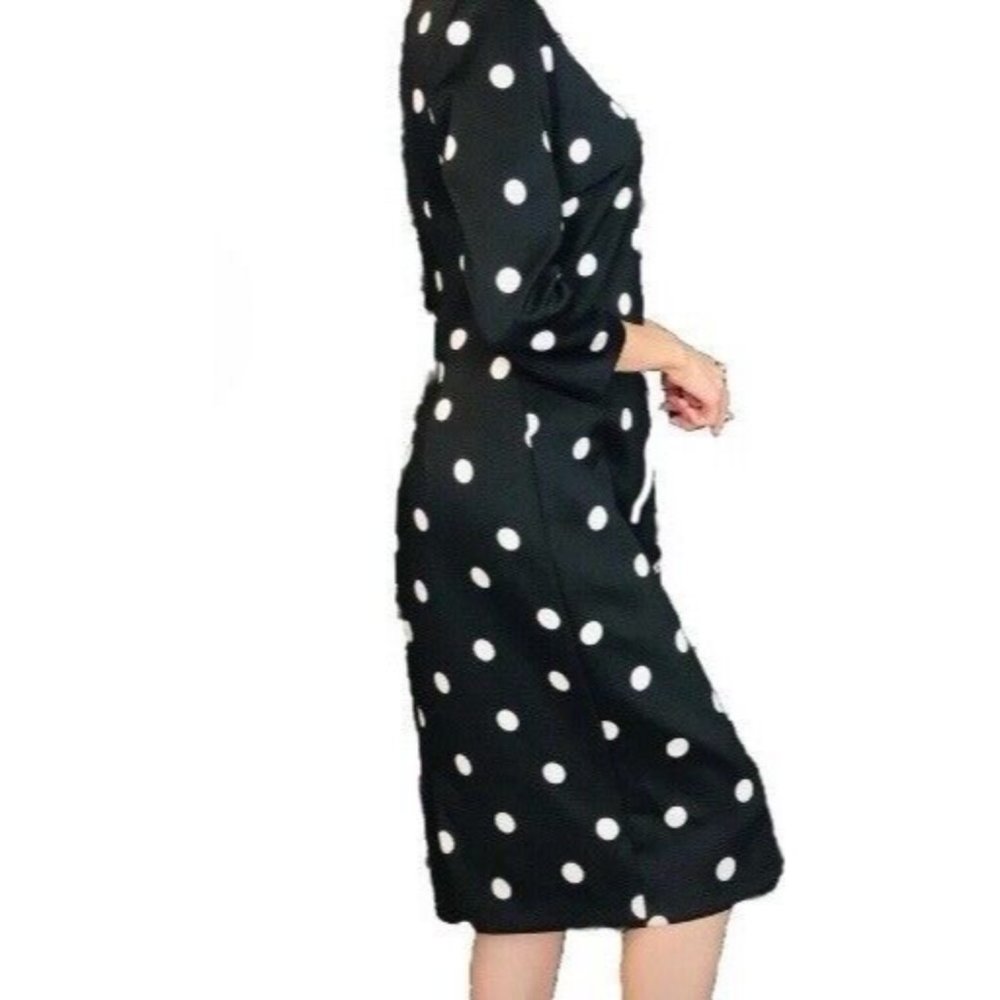 🛑SOLD🛑Worthington Women’s Size 14 Black White Polka Dot Classic Pencil Dress